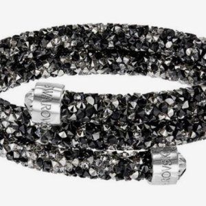 Swarovski Crystaldust Cuff Bracelet - Double Wrap - Multi/Black- 5237757